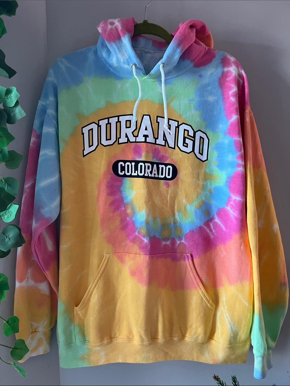 Durango Tie-Dye Crewneck Hoodie - Yellow, Pink, Blue, Green